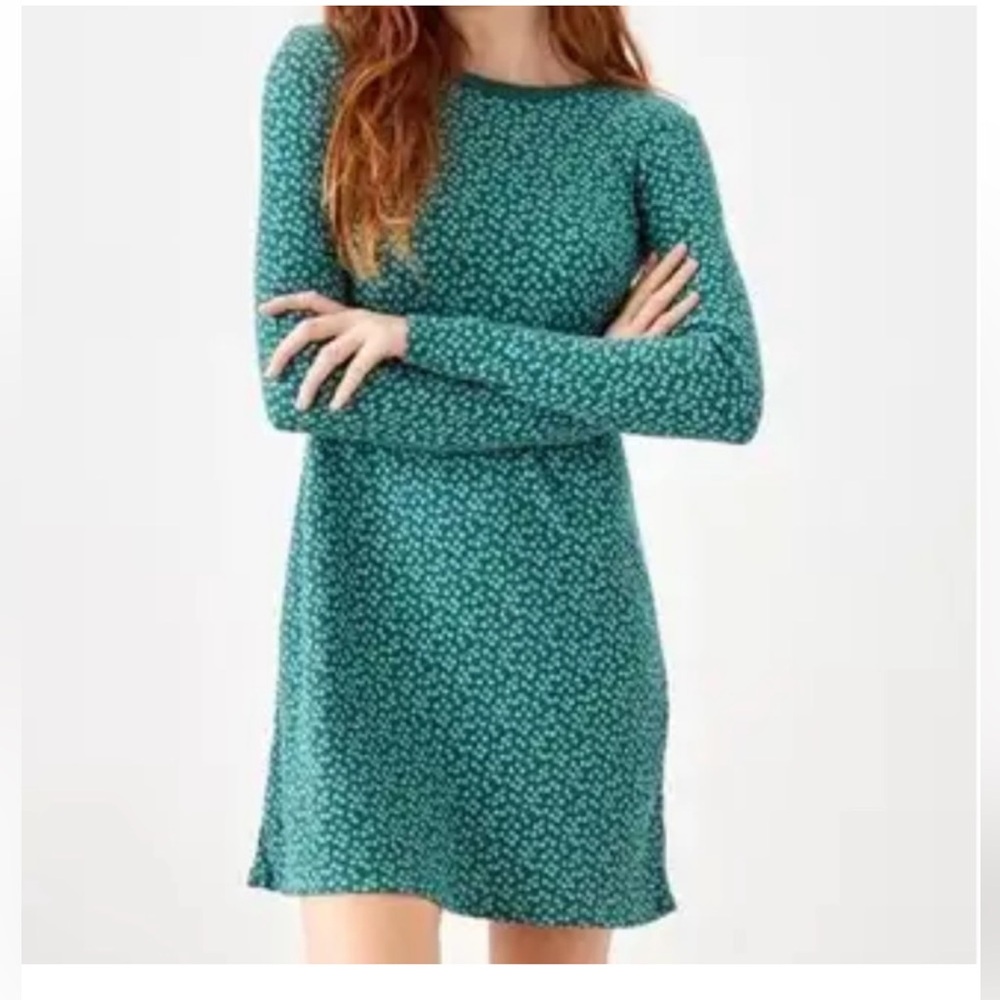 BNWOT AE Floral Thermal Mini Dress in Teal